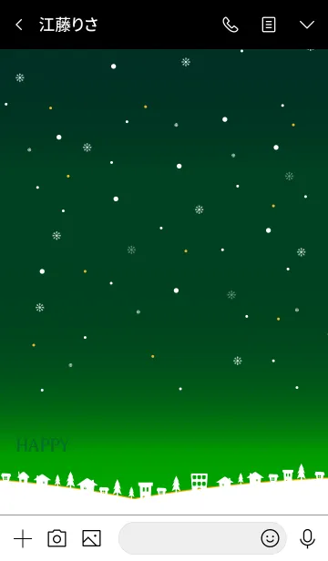 [LINE着せ替え] ハッピー スノー クリスマス グリーンの画像3