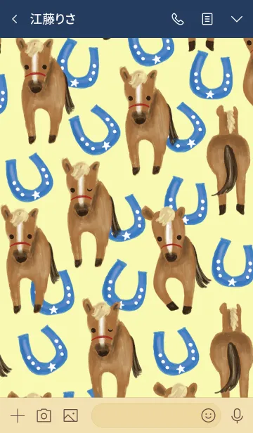 [LINE着せ替え] Lucky Horse ～馬と馬蹄のパターン～の画像3