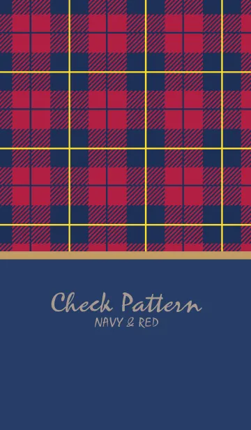 [LINE着せ替え] Check Pattern NAVY＆RED 7 -MEKYM-の画像1