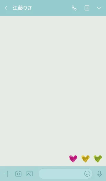 [LINE着せ替え] 青緑 : ハートのパワーストーンの画像3