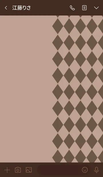 [LINE着せ替え] Chic diamond pattern -Brown-の画像3