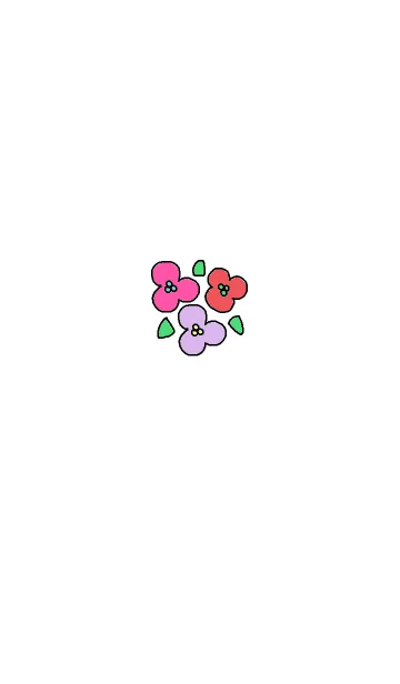 [LINE着せ替え] Happy 3 color flower themeの画像1