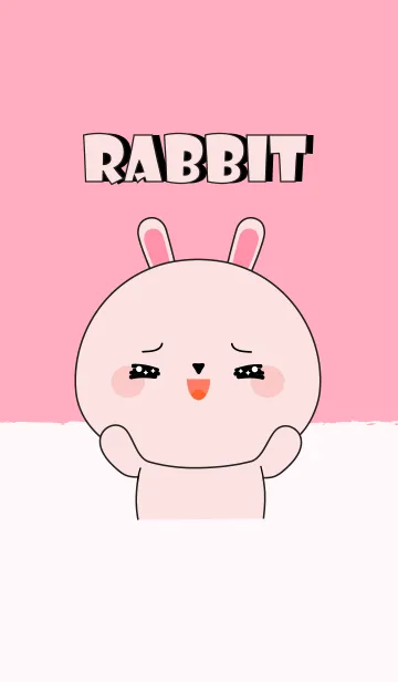 [LINE着せ替え] Big Head Pink Rabbit Theme (jp)の画像1