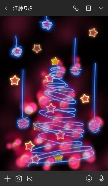 [LINE着せ替え] クリスマスツリー（ネオン）の画像3