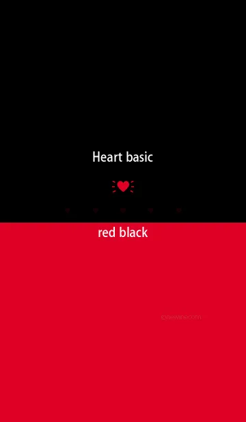 [LINE着せ替え] Heart basic レッド ブラックの画像1