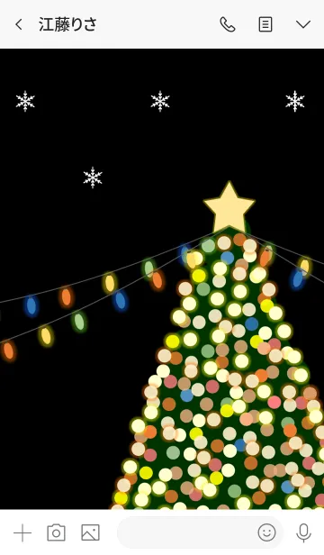 [LINE着せ替え] 雪とクリスマス電球の画像3