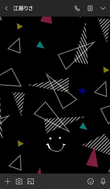 [LINE着せ替え] カラフル三角-スマイル2-の画像3