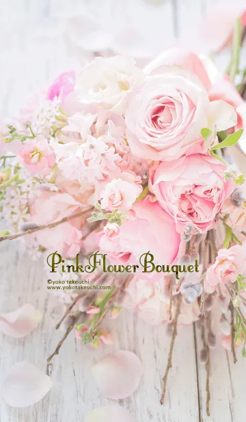 [LINE着せ替え] バラとピンクの花～Pink Flowers Bouquetの画像1