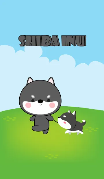 [LINE着せ替え] Love Kawaii Black Shiba Inu Theme (jp)の画像1