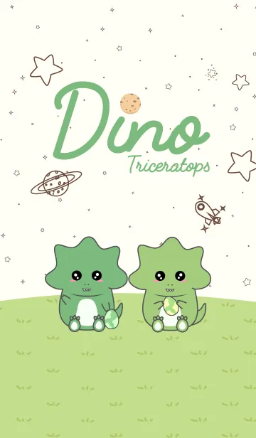 [LINE着せ替え] Dinosaurs in Galaxy！の画像1