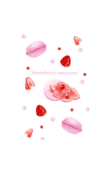 [LINE着せ替え] 苺のマカロンの画像1