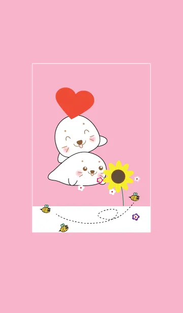 [LINE着せ替え] Simple cute seal theme (JP)の画像1