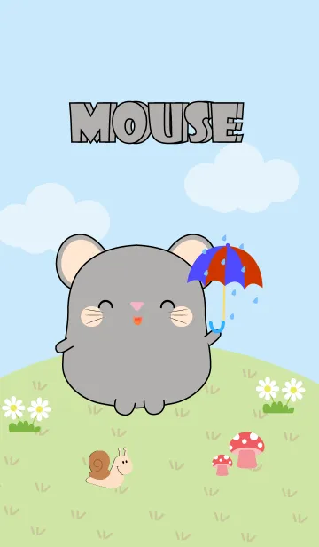 [LINE着せ替え] Love Cute Fat Gray Mouse (jp)の画像1