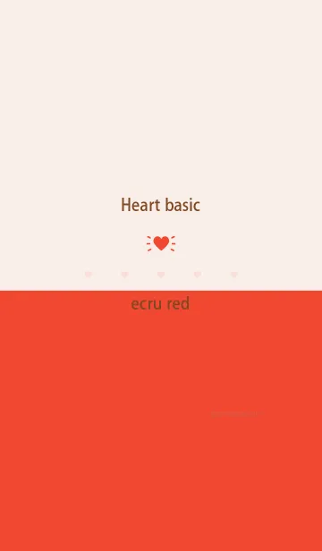 [LINE着せ替え] Heart basic エクリュ レッドの画像1