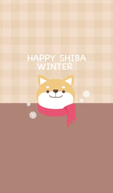 [LINE着せ替え] HAPPY SHIBA WINTER -beige-の画像1