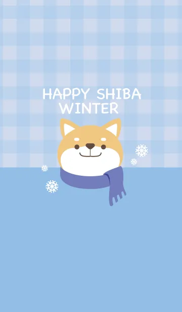 [LINE着せ替え] HAPPY SHIBA WINTER -blue-の画像1