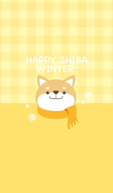 [LINE着せ替え] HAPPY SHIBA WINTER -yellow-の画像1