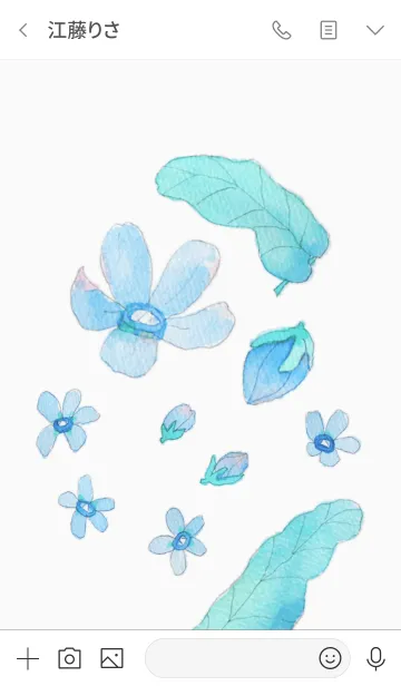 [LINE着せ替え] 青い花の水彩の着せかえ ブルースターの画像3