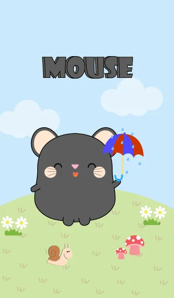 [LINE着せ替え] Love Cute Fat Black Mouse (jp)の画像1