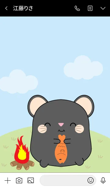 [LINE着せ替え] Love Cute Fat Black Mouse (jp)の画像3