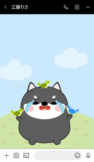 [LINE着せ替え] Love Cute Fat Black Shiba Inu (jp)の画像3