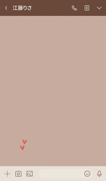 [LINE着せ替え] ベージュ×ハート。シンプル。の画像3