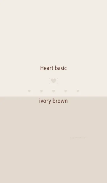 [LINE着せ替え] Heart basic アイボリー ブラウンの画像1