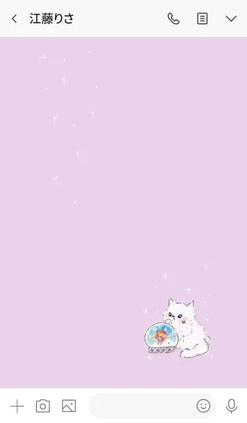 [LINE着せ替え] スノードームと猫。白猫バージョン #2020の画像3