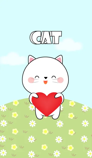 [LINE着せ替え] Love Pretty White Cat (jp)の画像1