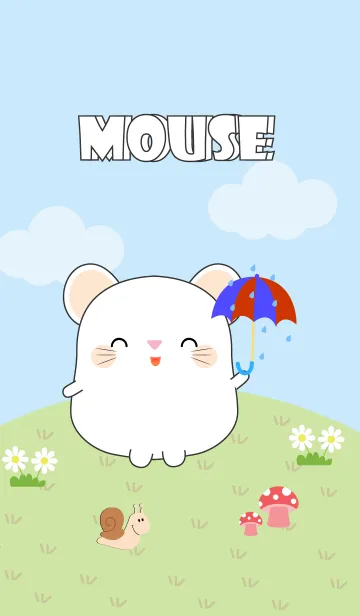 [LINE着せ替え] Love Cute Fat White Mouse (jp)の画像1