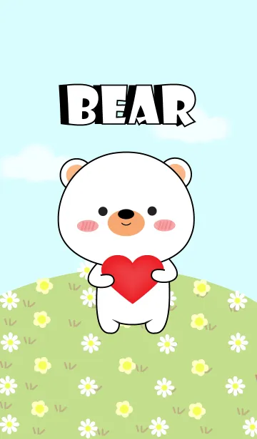 [LINE着せ替え] Love Pretty White Bear (jp)の画像1