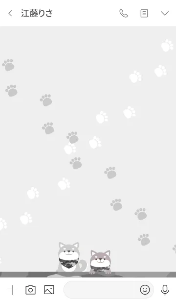 [LINE着せ替え] HAPPY SHIBA -迷彩グレー- (@ふっしー)の画像3