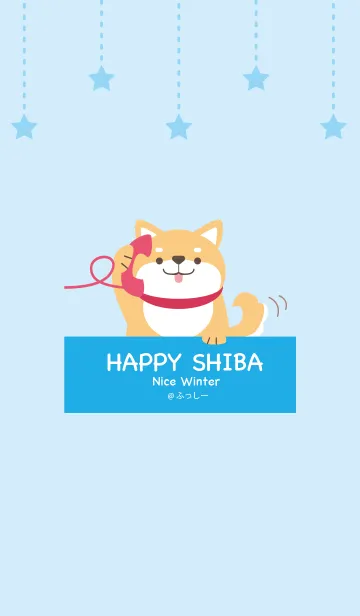 [LINE着せ替え] HAPPY SHIBA Nice Winter ブルー@ふっしーの画像1