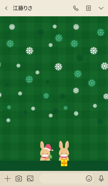 [LINE着せ替え] Happy Rabbit Christmas！の画像3