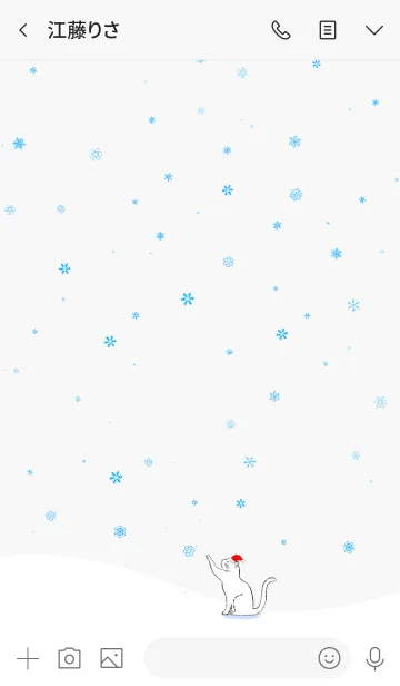 [LINE着せ替え] メリークリスマス、白猫、白スタイルの画像3