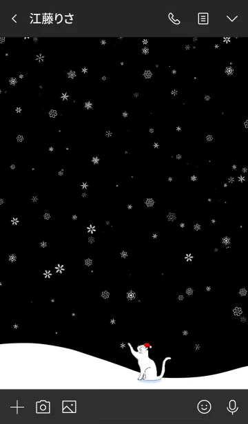 [LINE着せ替え] メリークリスマス、白猫、黒スタイルの画像3