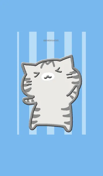 [LINE着せ替え] ねこねこさんたち Tブルーの画像1