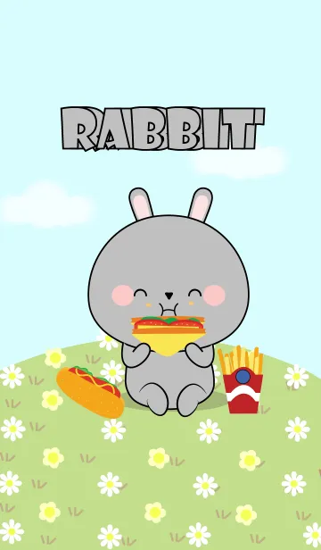 [LINE着せ替え] Love Pretty Gray Rabbit (jp)の画像1