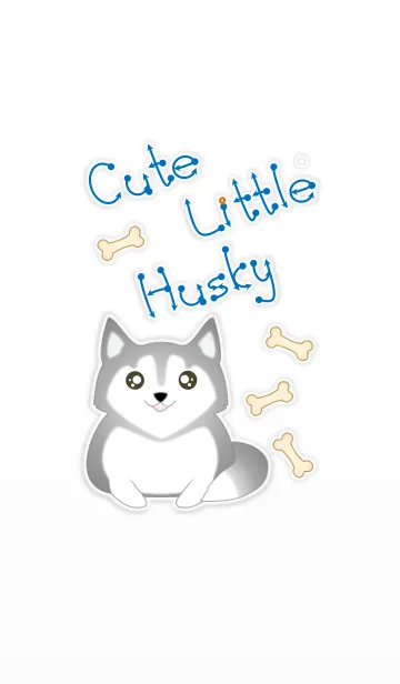 [LINE着せ替え] Cute Little Husky！ (White V.3)の画像1