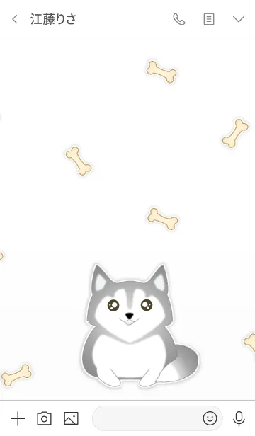 [LINE着せ替え] Cute Little Husky！ (White V.3)の画像3