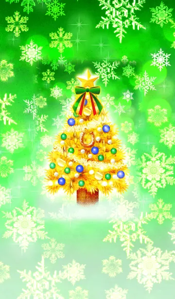 [LINE着せ替え] 金運が届くクリスマスゴールドツリーの画像1