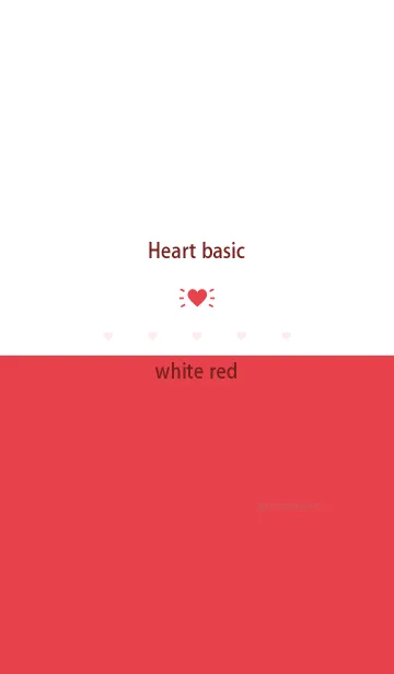 [LINE着せ替え] Heart basic ホワイト レッドの画像1