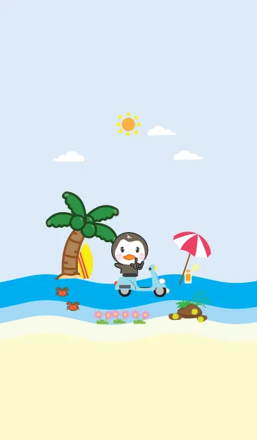 [LINE着せ替え] Simple sea penguin theme (JP)の画像1