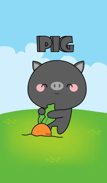 [LINE着せ替え] Love Kawaii black pig Theme (jp)の画像1