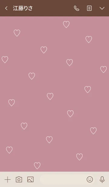 [LINE着せ替え] ♡ Heart pattern ♡ くすみピンクの画像3