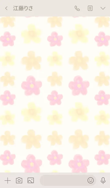 [LINE着せ替え] 水彩暖色系お花-スマイル19-の画像3