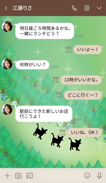 [LINE着せ替え] 黒猫兄弟お散歩中。の画像4