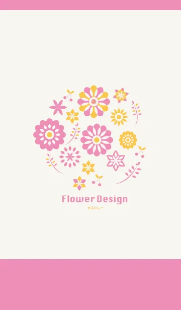 [LINE着せ替え] Flower Design-イエローピンク-@ふっしーの画像1