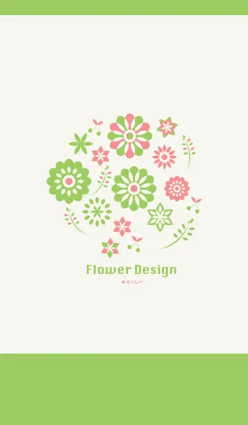 [LINE着せ替え] Flower Design-ピンクグリーン-@ふっしーの画像1