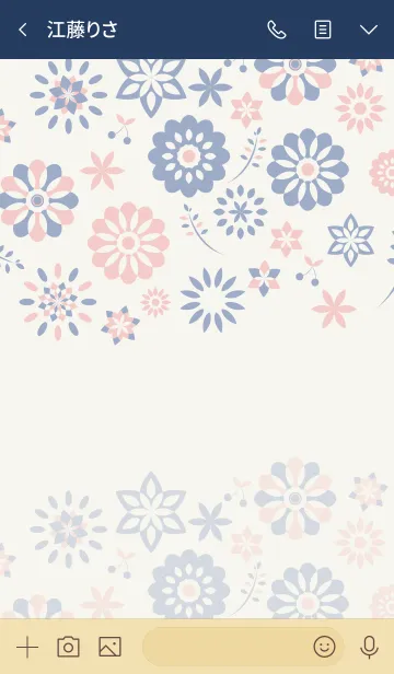 [LINE着せ替え] Flower Design-ピンクブルー-@ふっしーの画像3